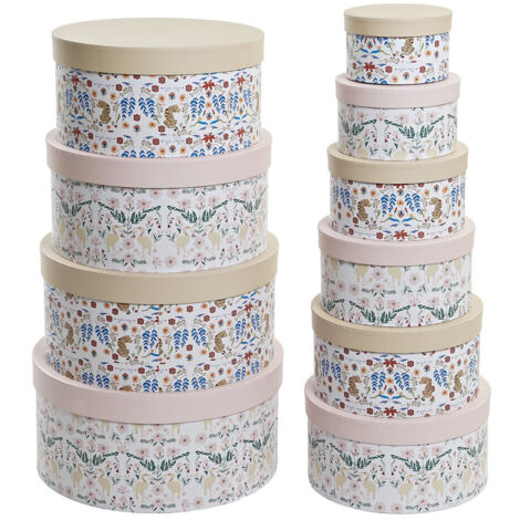 Caja Set 10 Carton 37,5X37,5X18 Redonda Multicolor (1/3)