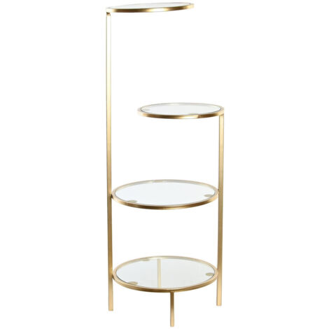Estante Metal Cristal 32,5X30X86 Dorado