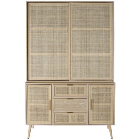 Vitrina Paulownia Mdf 120X38,5X196 Rejilla Natural (1/5)