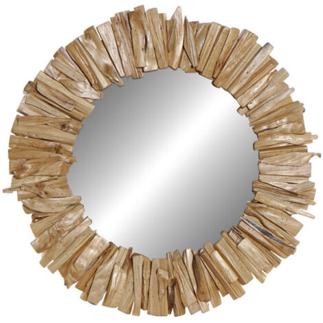 Espejo Abeto Cristal 60X4X60 Rustico Natural