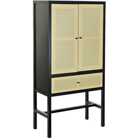 Armario Abeto Ratan 80X38X160 Negro (1/5)