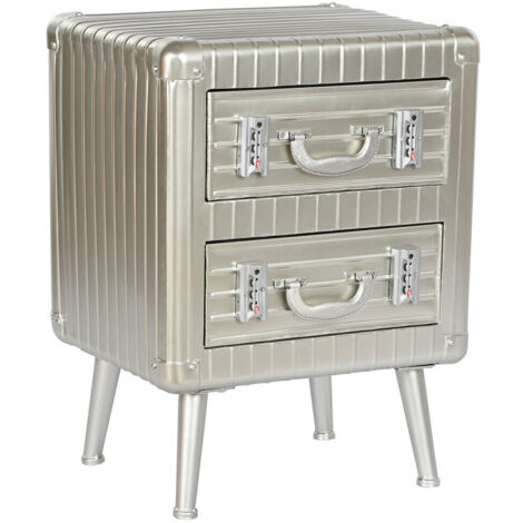 Mesita De Noche Metal Mdf 46X39X63 Plateado (1/5)
