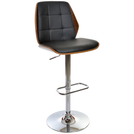 Silla Pu Nogal 50X52X121 Ajustable Cromado Negro (1/5)