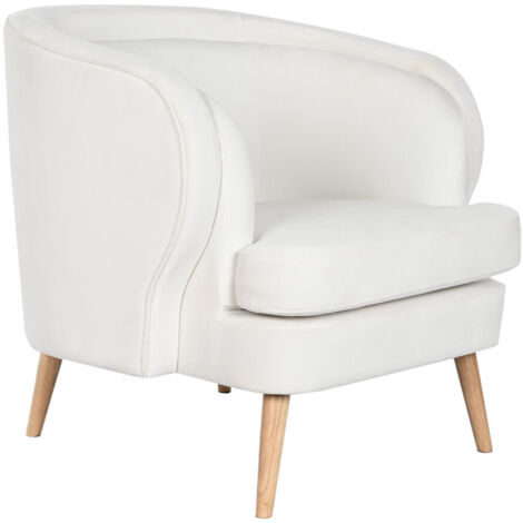 Butaca Poliester Madera 91X80X78 Blanco (1/5)