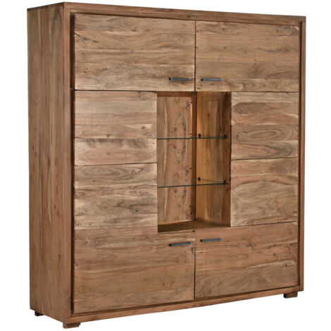 Armario Acacia Cristal 145X40X153 Natural Marron (1/5)