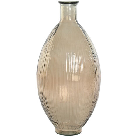 Jarron Cristal Reciclado 30X30X59 Rayado Champan (1/3)