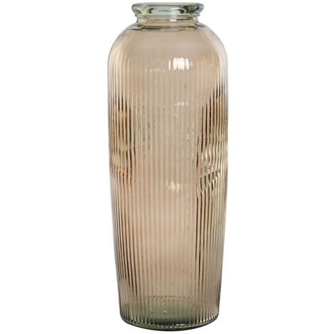 Jarron Cristal Reciclado 30X30X72 Rayado Champan (1/3)