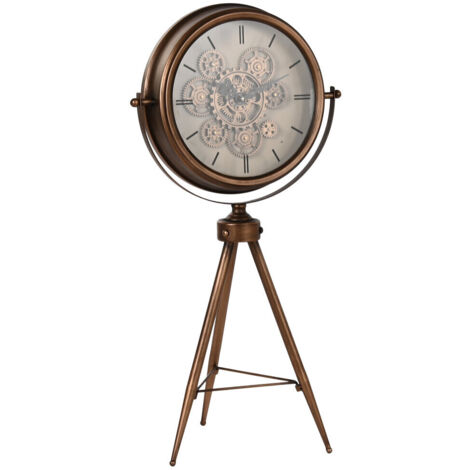 Reloj Pie Metal Cristal 43X30X85 Movimiento Dorado (1/4)