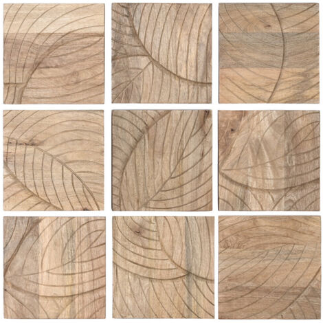 Decoracion Pared Set 9 Mdf Mango 90X3X90 Hojas (1/3)