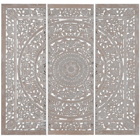 Cabecero Cama Set 3 Mdf 180X3,5X180 Mandala Gris