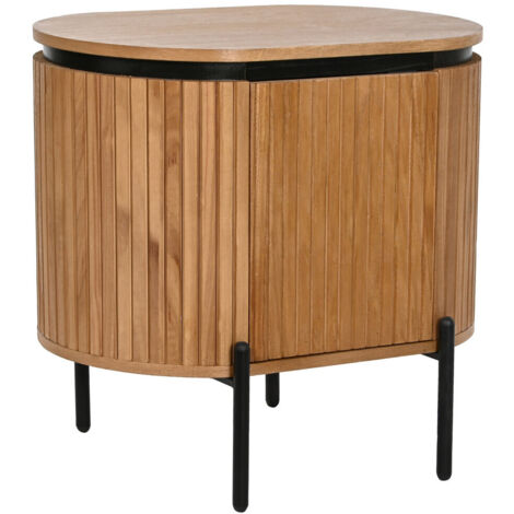 Mesita De Noche Paulownia Metal 55X40X55 Marron (1/5)