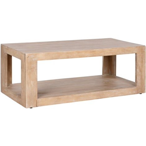 MESA DE CENTRO CUADRADA MADERA MACIZA DE ACACIA NATURAL