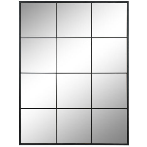 Espejo Hierro Cristal 90X2X120 Ventana Negro (1/3)