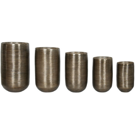 Macetero Set 5 Aluminio 50X30X89 Envejecido Cobre (1/4)