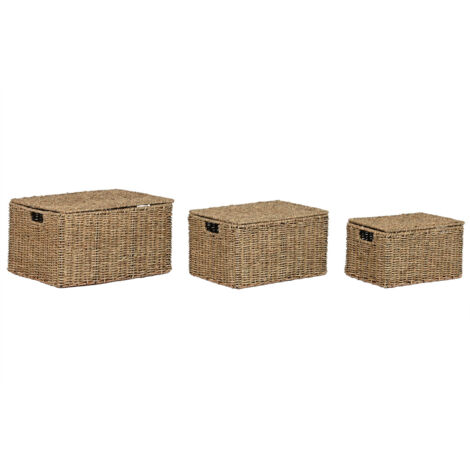 Cesta Set 3 Fibra Metal 46X36X26 Baul Natural (1/4)
