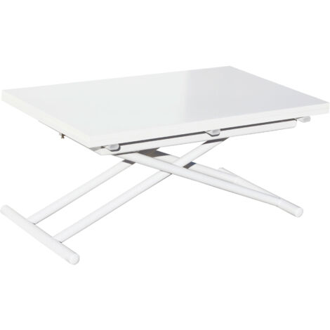 Mesa Centro Elevable Y Extensible Up - Down Blanco. OK1272 (1/4)
