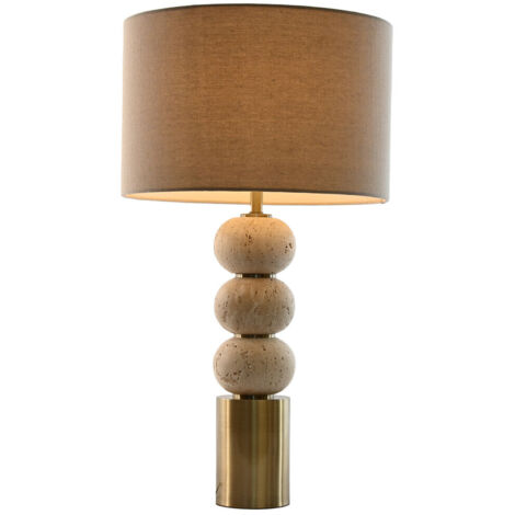 Lampara Sobremesa Marmol Metal 40X40X72 Beige (1/5)