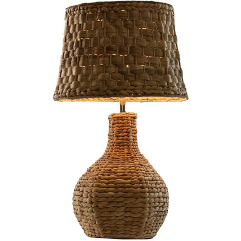 Lampara Sobremesa Fibra Metal 38X38X66 Natural (1/4)