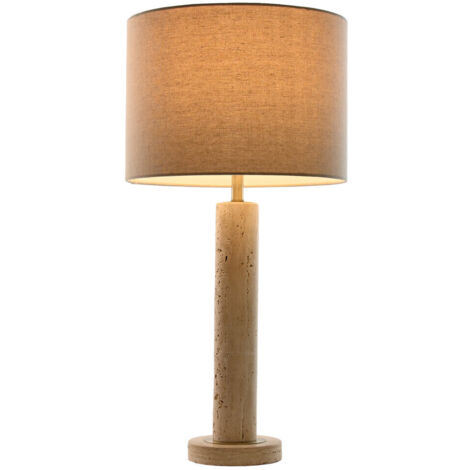 Lampara Sobremesa Marmol Lino 35X35X73 Beige (1/5)