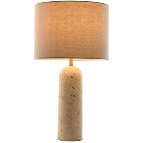 Lampara Sobremesa Marmol Lino 35X35X64 Beige (1/5)