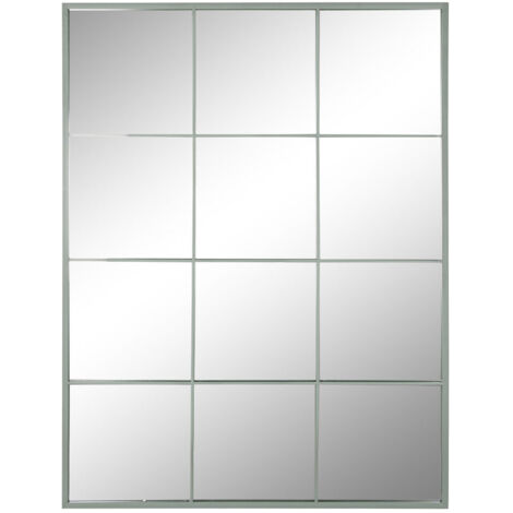 Espejo Hierro Cristal 90X1X120 Ventana Verde Menta