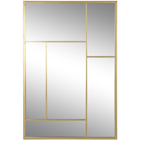Espejo Hierro Cristal 60X2X90 Dorado