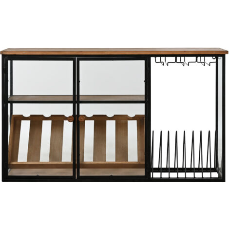 Botellero Metal Cristal 107X36X70 Pared Natural (1/5)