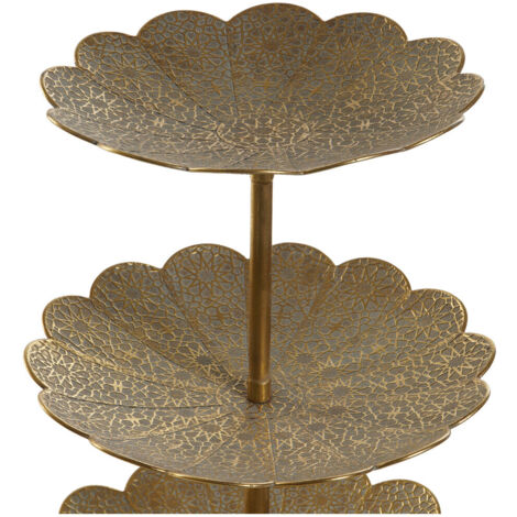 Frutero De Metal Dorado Alexandra House Living - 28x28x10 Cm, Decorativo Para Mesa O Cocina