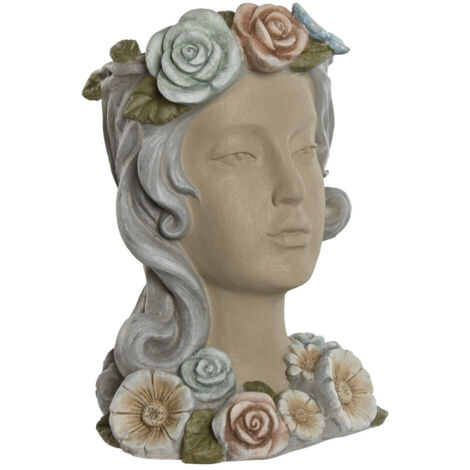 Macetero Magnesia 32X30X48 Chica Flores Crema (1/4)