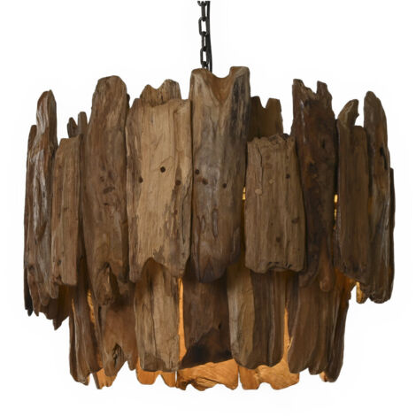 Lampara Techo Teca Hierro 65X65X50 Hecho A Mano (1/5)