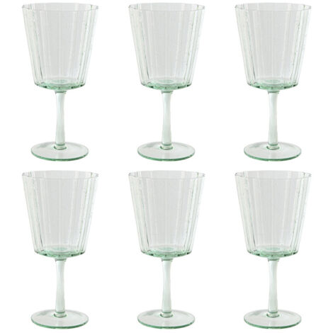 Copa Set 6 Cristal 9X9X17,8 380Ml Burbujas Verde (1/4)