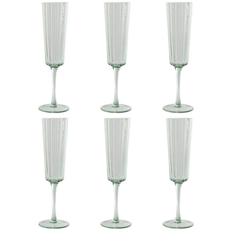 Copa Set 6 Cristal 6X6X23,7 230Ml Burbujas Verde (1/4)