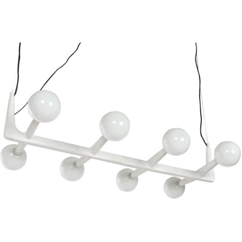 Lampara Techo Metal Cristal 110X45X23 Bola Blanco (1/5)