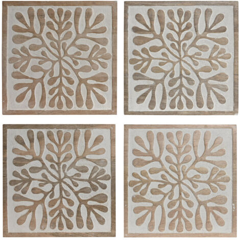 Decoracion Pared Set 4 Mango 60X2X60 Floral 3D