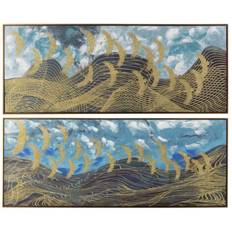 Set2 Cuadros 80% Pintado A Mano Foil 150X4X60 Cm (1/2)