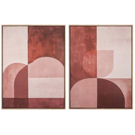 Set 2 Cuadros 50% Pintado A Mano 63X4X83 Cm (1/2)