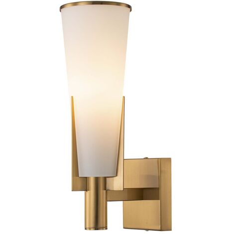 Aplique De Pared Cristal Metal Dorado 13X19X40 Cm