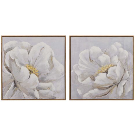 Set 2 Cuadros Flores 80% Pintado A Mano 60X4X60 Cm (1/2)