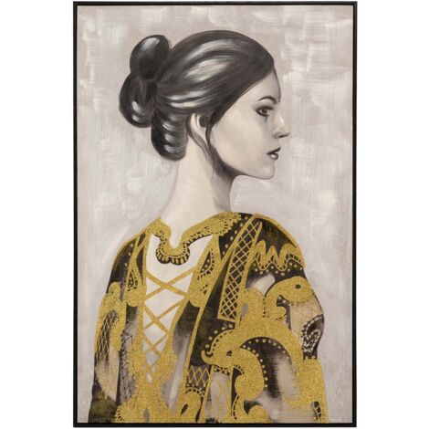 Cuadro Señora Con Marco Negro 80X4X120 Cm (1/2)