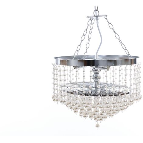 Lampara Techo Metal Nickel Plateado 38X38X50 Cm (1/2)