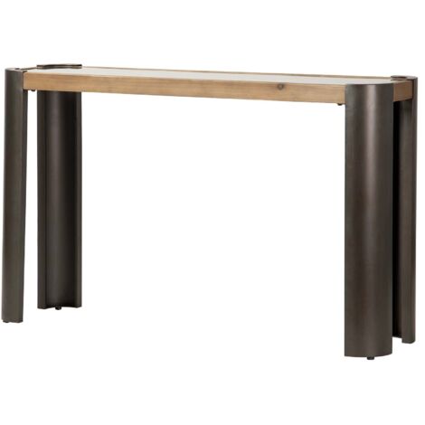 Consola Madera Metal Marron Negro 132X36X81 Cm (1/2)