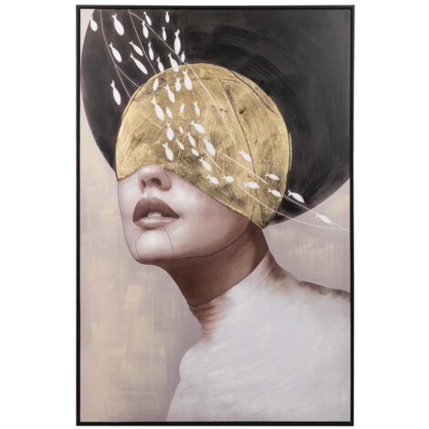 Cuadro Mujer Con Marco Negro 80X4X120 Cm (1/2)
