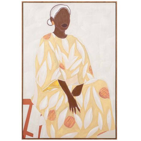 Cuadro Africana 80% Pintado A Mano 80X4X120 Cm (1/2)