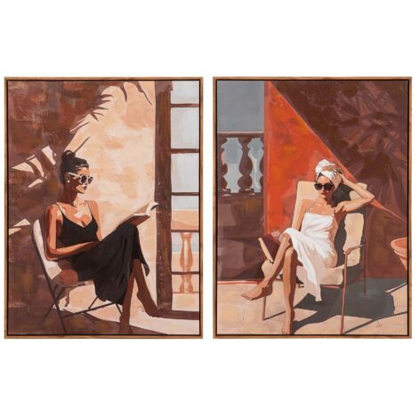 Set 2 Cuadros Mujeres 80% Pintado A Mano 60X4X80Cm (1/2)