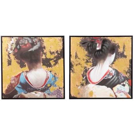Set 2 Cuadros Gehisa 80% Pintado Mano 60X4X60 Cm (1/2)