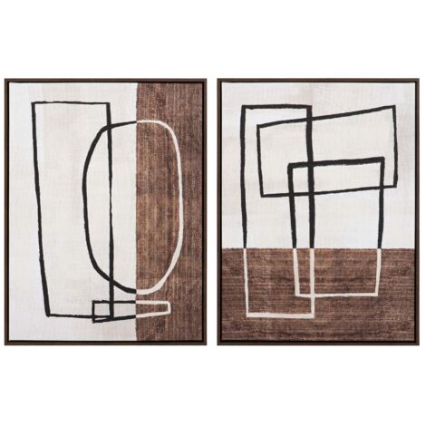 Set 2 Cuadros 50% Pintado A Mano 63X4X83 Cm (1/2)
