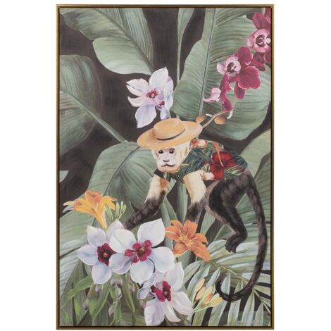Cuadro Macaco Con Marco Dorado 80X4X120 Cm (1/2)