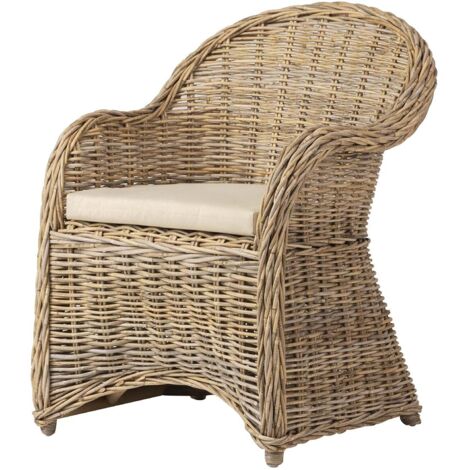 Butaca Con Cojin Beige Ratan Natural 60X57X85 Cm (1/2)