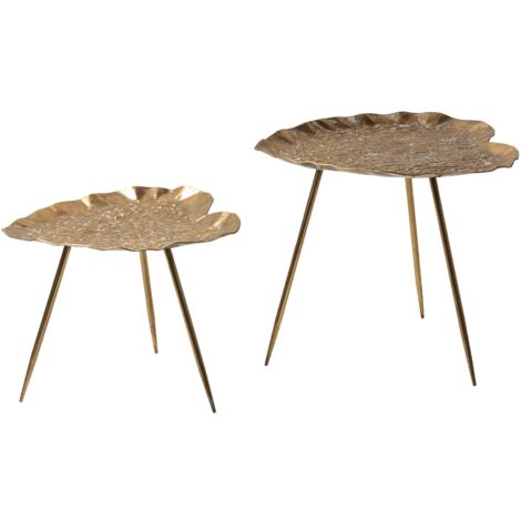 Set 2 Mesas Metal Dorado 61X59X52 51X49X41 Cm (1/2)