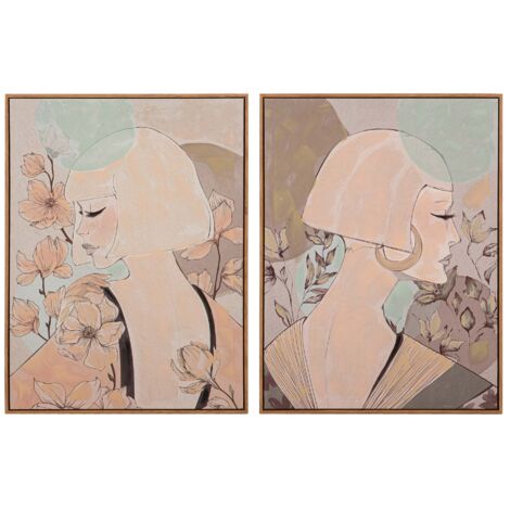 Set 2 Cuadros Mujeres 80% Pintado A Mano 60X4X80Cm (1/2)